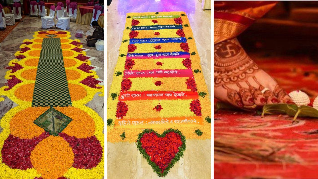 लग्नात अशा प्रकारे करा सप्तपदींसाठी फुलांचे-सुपाऱ्यांचे अप्रतिम डेकोरेशन