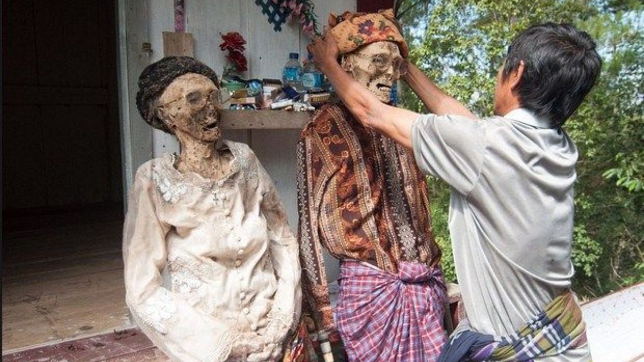 मादागास्करच्या मालागासी जमातीला 'फमादिहान' नावाची एक अनोखी परंपरा आहे. यात दर सात वर्षांनी त्यांच्या पूर्वजांचे मृतदेह बाहेर काढले जातात आणि त्यांना नवीन कपडे घातले जातात. यामध्ये संगीताच्या तालावर कबरीभोवती नाचले जाते, लोक याला पूर्वजांचा आशिर्वाद मानतात
