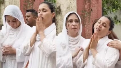 वडिलांच्या अंत्यसंस्कारात मनारा बेशुद्ध अवस्थेत, कुटुंबाने दिला थीर; व्हिडीओ पाहून चाहते भावुक