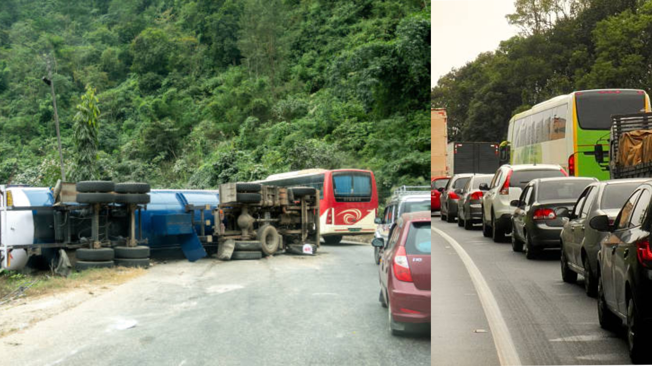 Pune Accident: मोठी बातमी! पलटी झालेल्या ट्रकची बसला भीषण धडक; चालक गंभीर…, चांदणी चौकात घडले काय?