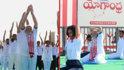 Yoga Day 2025 : योगसाधना अन् ध्यानधारणा! विषाखापट्टनम येथे पंतप्रधान मोदींनी साजरा केला योग दिन