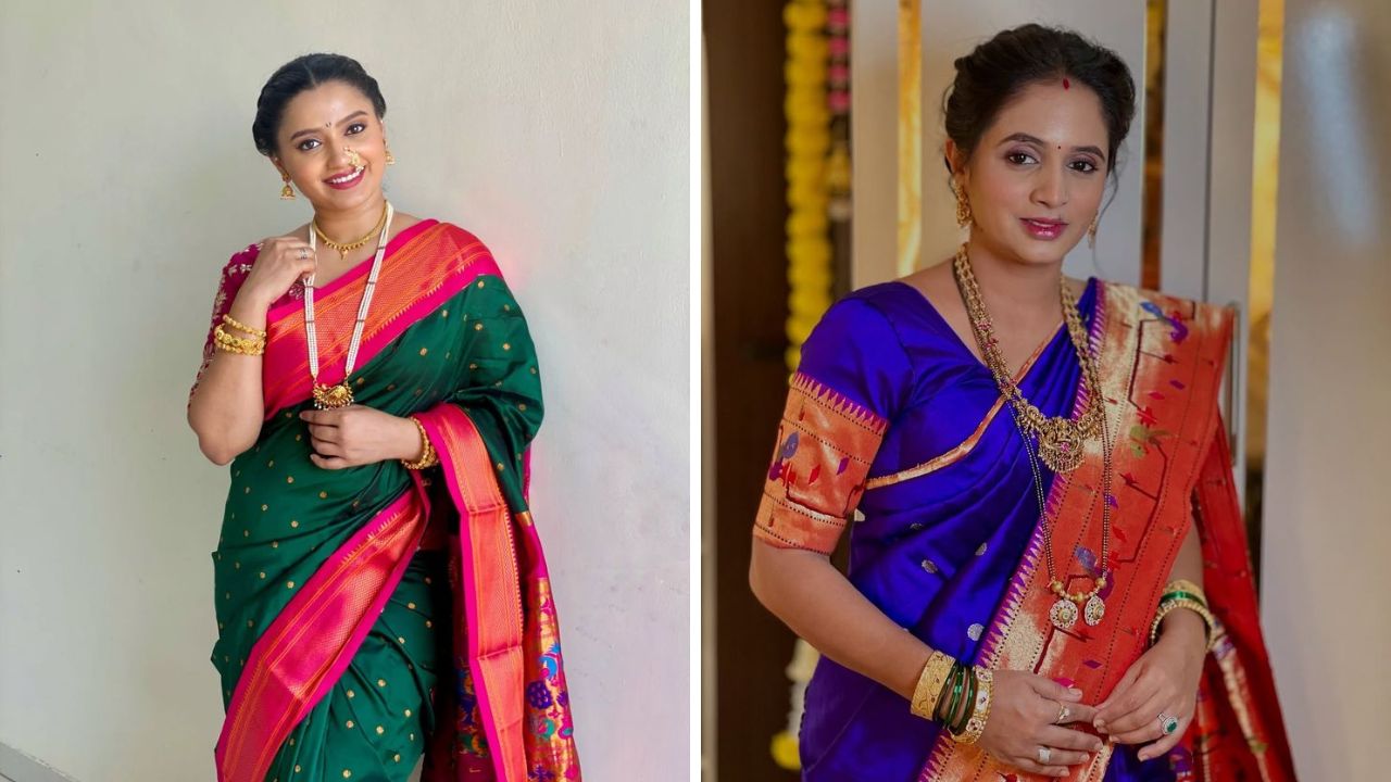 सर्वच महिलांना पैठणी साडी नेसायला खूप आवडतात. पैठणी साडीमध्ये सुद्धा अनेक वेगवेगळे प्रकार उपलब्ध आहेत. मोराची डिझाईन असलेली पैठणी, जरीची बॉर्डर असलेली साडी इत्यादी अनेक वेगवेगळे प्रकार पैठणी साडीमध्ये उपलब्ध आहेत. 