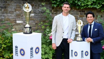 IND vs ENG: पहिल्या कसोटी पूर्वी तेंडुलकर-अँडरसन ट्रॉफीचे अनावरण; ‘या’ दोन दिग्गजांची उपस्थिती, पाहा फोटो.. 