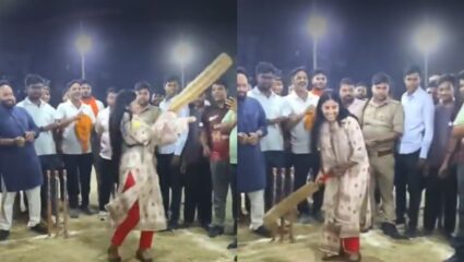 लग्नापूर्वी खासदार साहिबांनी गाजवलं क्रिकेटचे मैदान! Rinku Singh सोबत केली Priya Saroj ने फलंदाजी, Video viral 