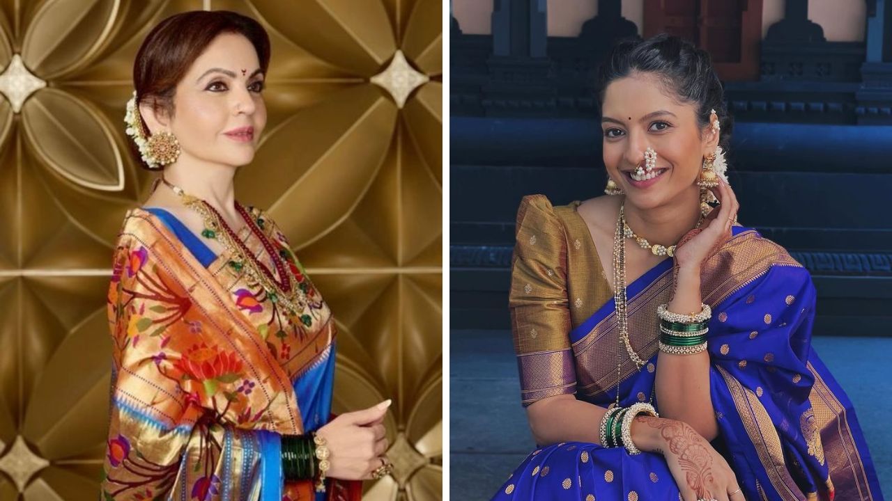 पारंपरिक पैठणी साडी डाय केलेल्या धाग्यांपासून विणली जाते. लाल, पिवळा, निळा, मजंटा, हिरवा, गुलाबी आणि जांभळा अशा अनेक रंगांमध्ये पैठणी साडी विणली जाते. पैठणीवरील प्रसिद्ध नक्षीकामात मोर, बांगडी मोर, पोपट मैना, अजंता कमळ, आसवली इत्यादी आकर्षक नक्षीकाम केले जाते. 