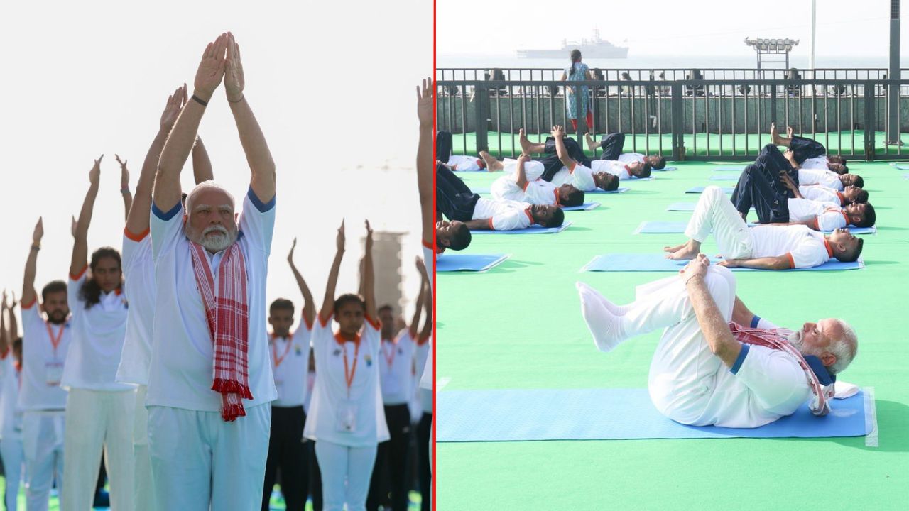 विषाखापट्टनम येथे आयोजित करण्यात आलेल्या योग दिनाच्या खास कार्यक्रमामध्ये पंतप्रधान नरेंद्र मोदी यांनी सहभाग घेतला. यावेळी त्यांनी मोठ्या उत्साहाने ध्यानधारणा आणि योगाचे महत्त्व पटवून दिले. 
