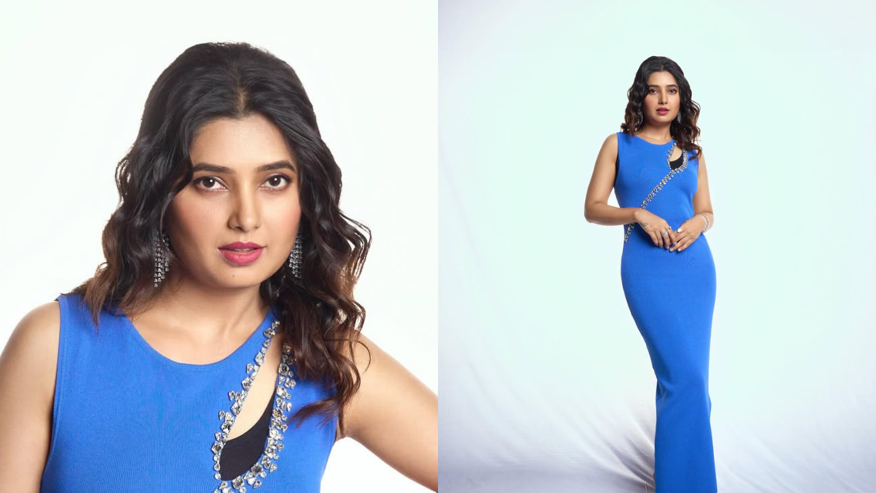 अभिनेत्रीने निळ्या रंगाचा सुंदर असा आऊटफिट परिधान केला आहे. या आऊटफिटमध्ये अभिनेत्री फार सुंदर दिसत आहे. 