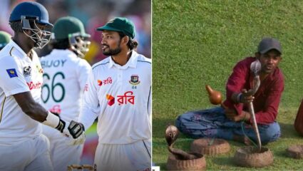 SL vs BAN सामना पाहण्यासाठी पोहोचला कोब्रा आणि माकड, मैदानावर उडाला गोंधळ, Photo Viral