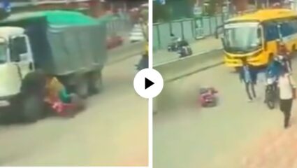 अशी वेळ कुणावरही येऊ नये! आईसमोरच ६ वर्षांच्या मुलाला ट्रकने चिरडले, दृश्य पाहून हृदय पिळवटून निघेल; Video Viral