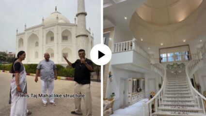बायकोच्या प्रेमात ठार वेडा झाला अन् थेट बांधले हुबेहूब ताजमहालसारखे दिसणारे घर, अहंकार टाळण्यासाठी रेखाटलंय खास चित्र; Video Viral