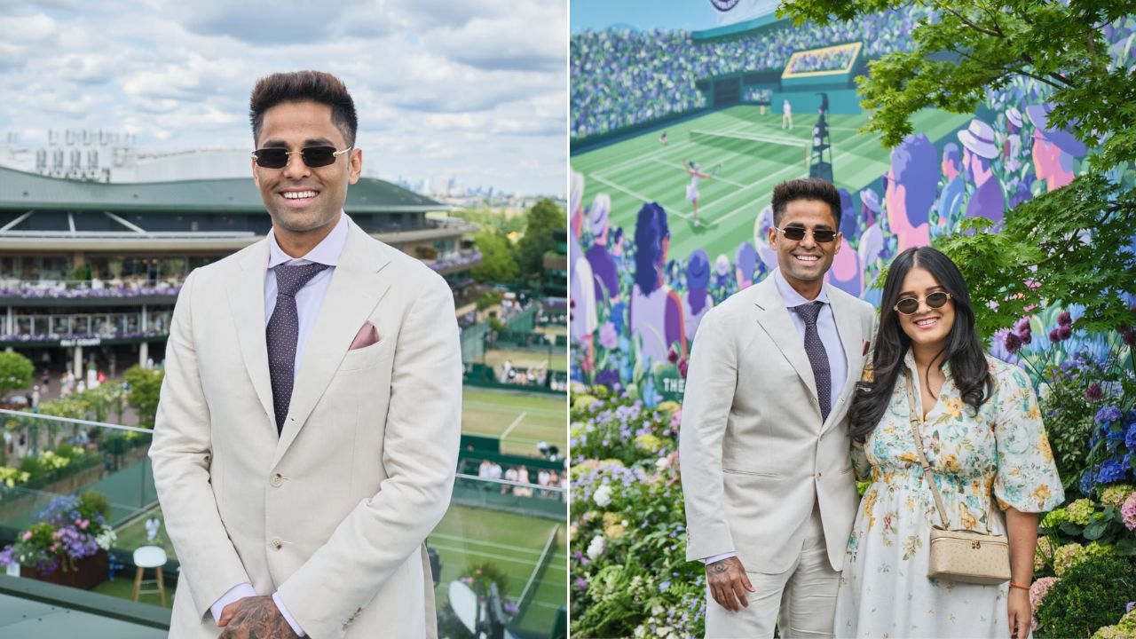 भारतीय T20 संघाचा कर्णधार सुर्यकुमार यादव याची नुकतीच सर्जरी झाली आहे, त्यानंतर तो आता विम्बल्डनला त्याच्या पत्नीसोबत दिसला. या दोघांचे काही फोटे सोशल मिडीयावर व्हायरल झाले आहेत. फोटो सौजन्य – X