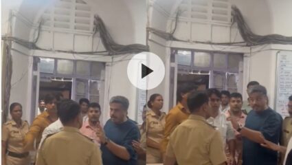 Rohit Pawar on Police :’आवाज खाली…शहाणपणा करायचा नाही’, रोहित पवारांचा तापट अवतार, पोलिसांना भरला दम, वातावरण तापलं; Video Viral