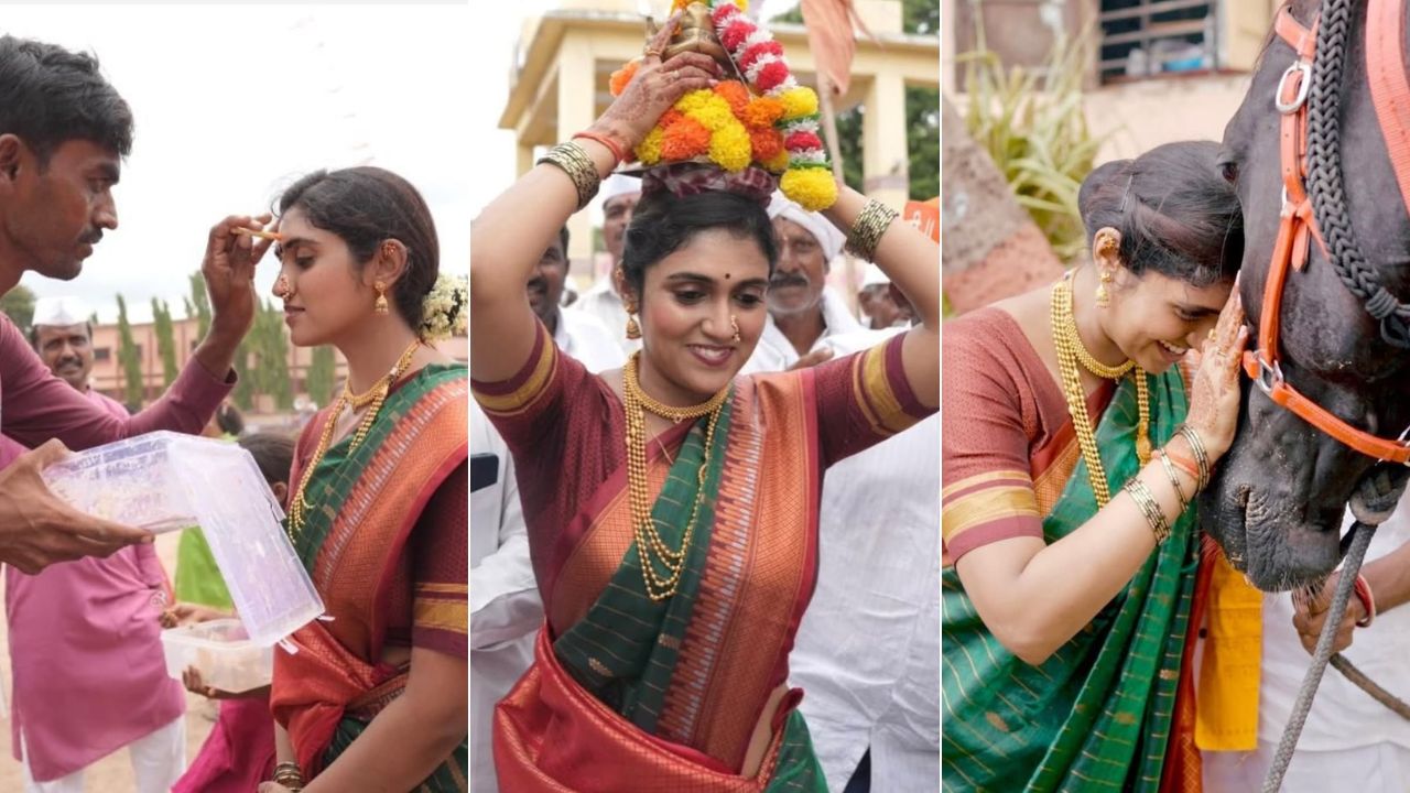 डोईवर तुळस घेऊन पंढरपूरच्या पाय वारीत दंग झाली महाराष्ट्राची आर्ची (फोटो सौजन्य - x अकाउंट)