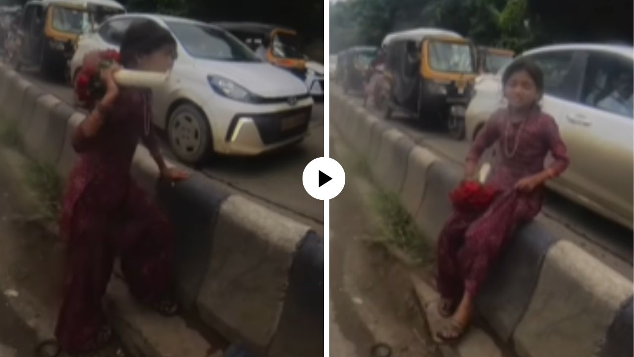 Shocking incident auto Rickshaw drivers slaps girl child selling roses on the street video goes viral