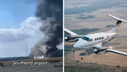 UK Plane Crash: लंडनमध्ये टेकऑफ घेतल्यावर विमान क्रॅश, लागली भीषण आग