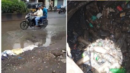 KDMC News : नागरिकांचा जीव धोक्यात! गटाराच्या पाण्यामुळे रस्त्याला नाल्याचं स्वरुप, कल्याण डोंबिवली मनपाचा हलगर्जीपणा