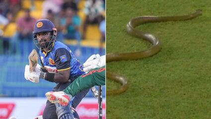 SL vs BAN सामना थांबवला, मॅचमध्ये आला खास पाहुणा! मैदानावर गोंधळ, नक्की कारण काय?
