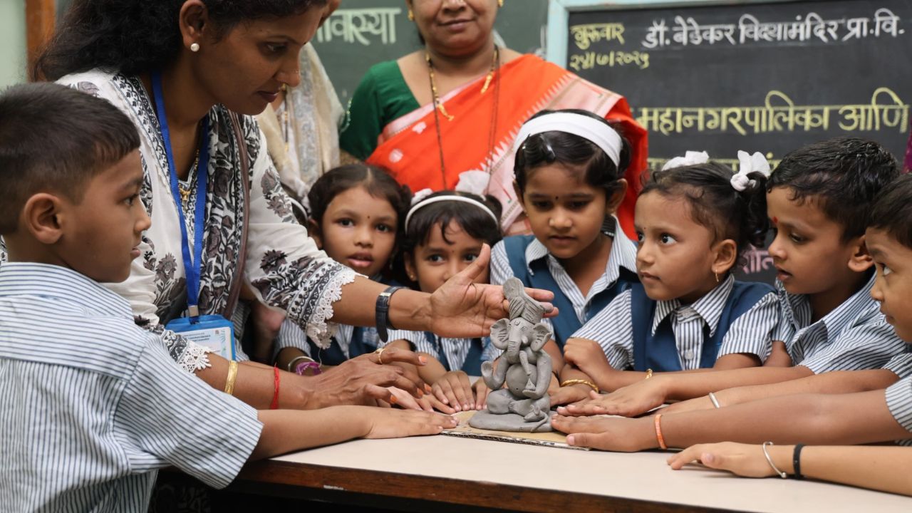 Thane Municipal Corporations Shadu Idol Workshop With The Concept Of My Home My Ganapati