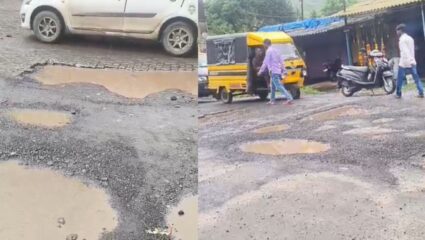 Raigad News : राष्ट्रीय महामार्ग म्हणजे मृत्यूचा सापळा; वडखळ नाक्यावरील खड्ड्यामुळे वाहनचालकांचा जीव मुठीत घेऊन प्रवास