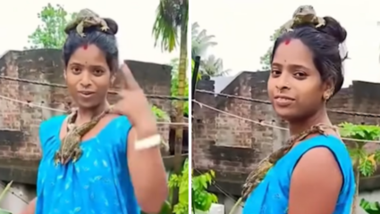 Viral Video: अगं आईगं…पाहूनच येईल अंगावर किळस! चक्क महिलेने बनवला जिवंत बेडकाचा नेकलेस, गळ्यात घातला आणि नाईटीवर…