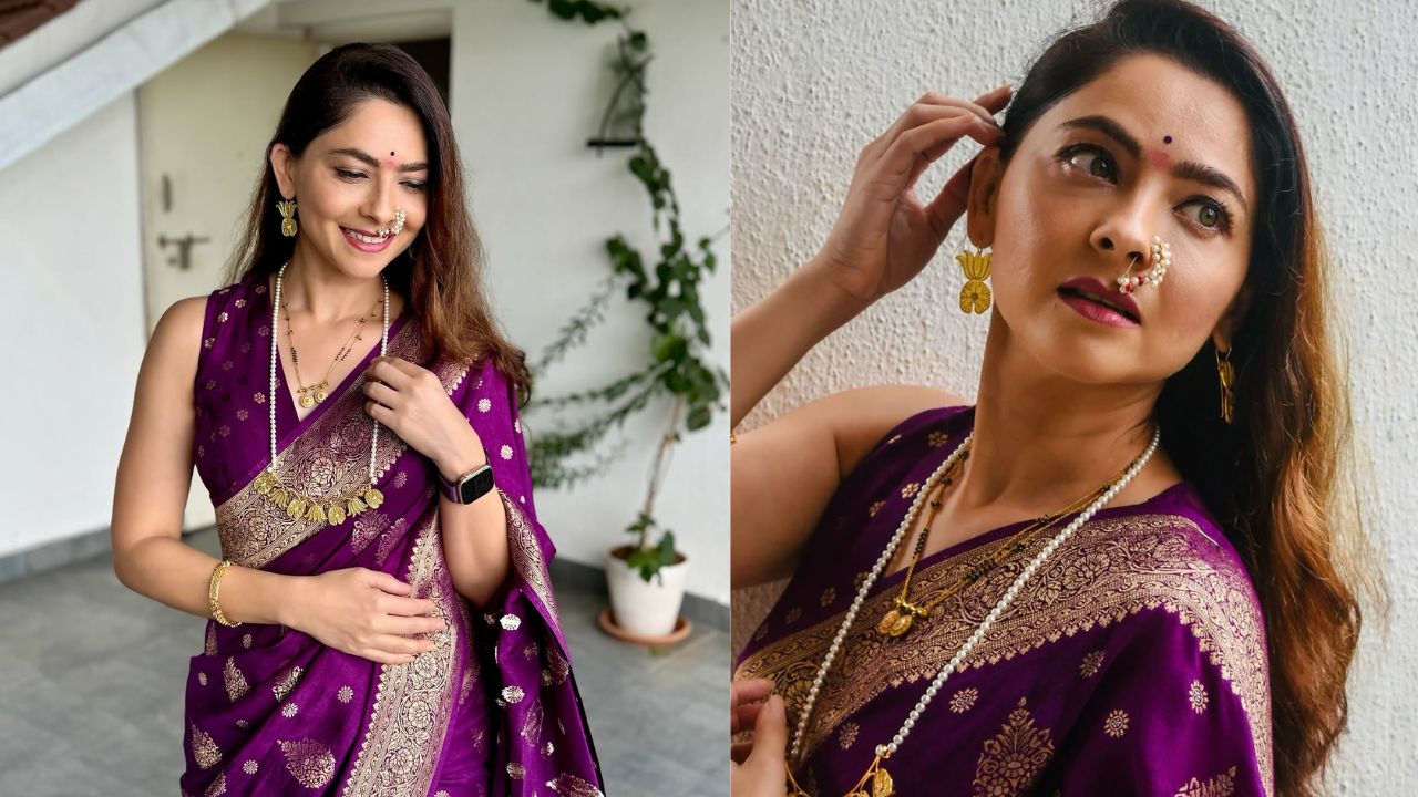 सोनालीच्या चेहऱ्यावरील तेजस्वी सौंदर्य आणि डोळ्यातील तेज स्पष्ट दिसत आहे.