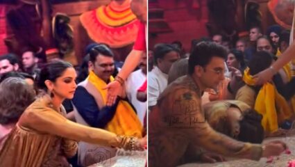 नवीन हेअर स्टाईल, क्लीन शेव्हमध्ये दिसला ‘धुरंधर’ अभिनेता, दीपिकासोबत घेतले बाप्पाचे दर्शन; पाहा VIDEO