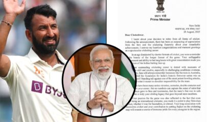Pm Narendra on Cheteshwar Pujara: पंतप्रधान मोदींकडून चेतेश्वर पुजाराची तोंडभरून स्तुती; निवृत्तीनंतर लिहिलं ‘खास’ पत्र