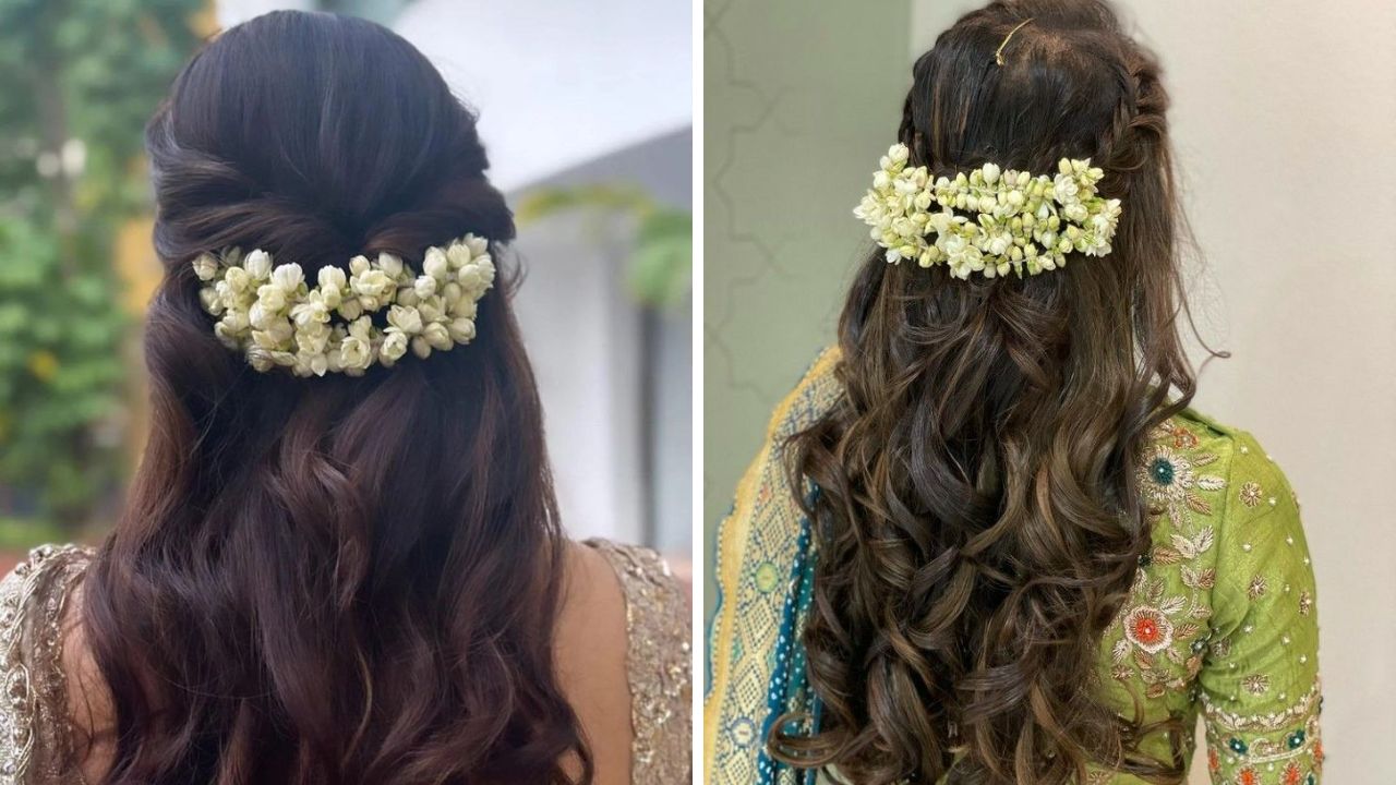 शॉर्ट हेअर असलेल्या मुलींना केस मोकळे ठेवायला खूप जास्त आवडतात. अशावेळी केसांमध्ये या पद्धतीने गजरा घातल्यास युनिक हेअर स्टाईल दिसेल. 