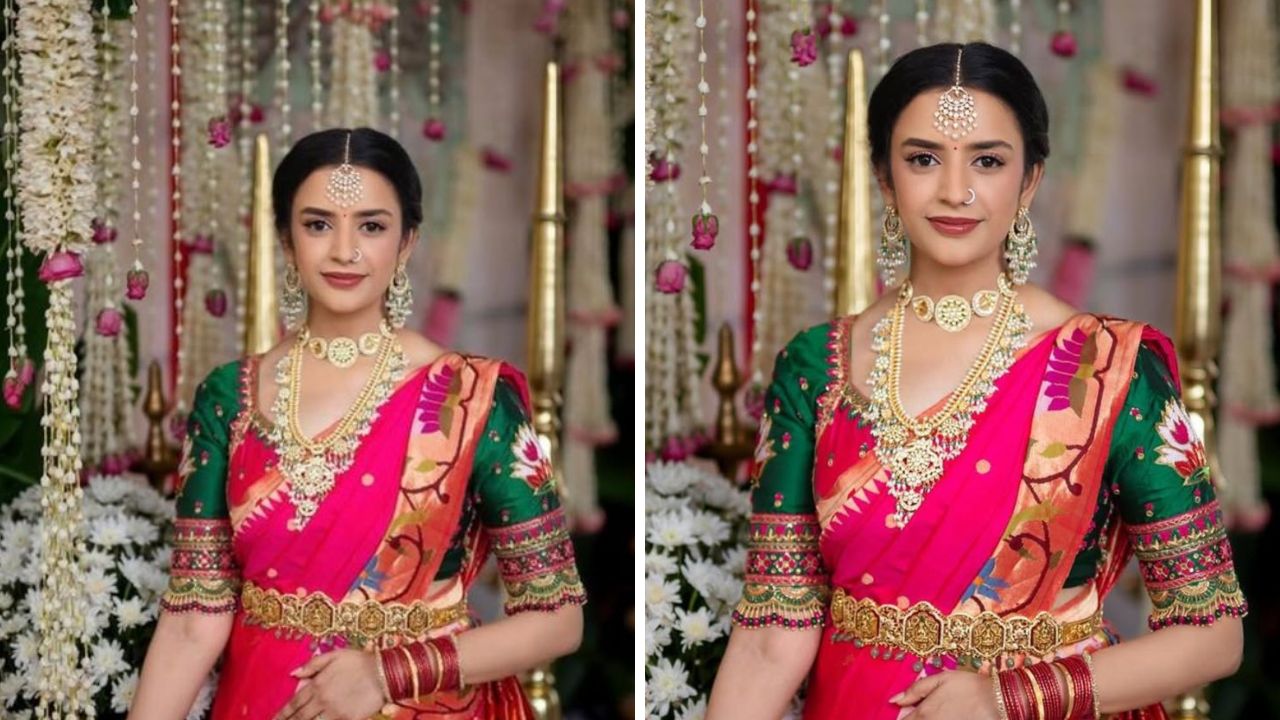 अंगावर नेसलेल्या महागड्या पैठणी साडीमध्ये महिलांचा लुक अतिशय रुबाबदार आणि रॉयल दिसतो. पैठणी साडीचे अनेक वेगवेगळे रंग उपलब्ध आहेत. काहींना साडीवर कॉन्ट्रास्ट ब्लाऊज परिधान करायला खूप जास्त आवडतात. त्यामुळे जर तुमच्याकडे लाल किंवा गुलाबी रंगाची पैठणी साडी असेल तर त्यावर तुम्ही हिरव्या रंगाचा आरी वर्क केलेला ब्लाऊज परिधान करू शकता.