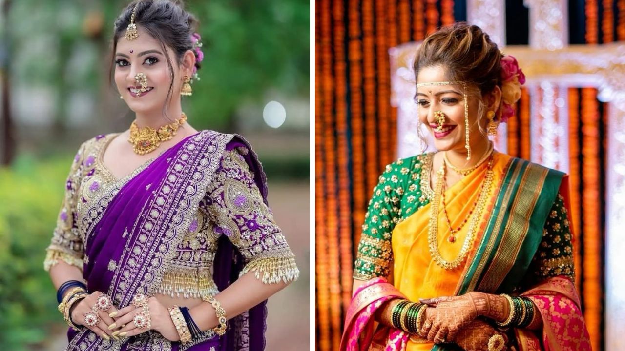 नऊवारी किंवा सहावारी साडी नेसल्यानंतर प्रामुख्याने महिला मराठमोळा लुक करतात. त्यामुळे तुम्ही पांढऱ्या मोत्यांची नथ नाकामध्ये घालू शकता. यामध्ये अनेक वेगवेगळ्या डिझाईन सुद्धा बाजारात उपलब्ध आहेत. 