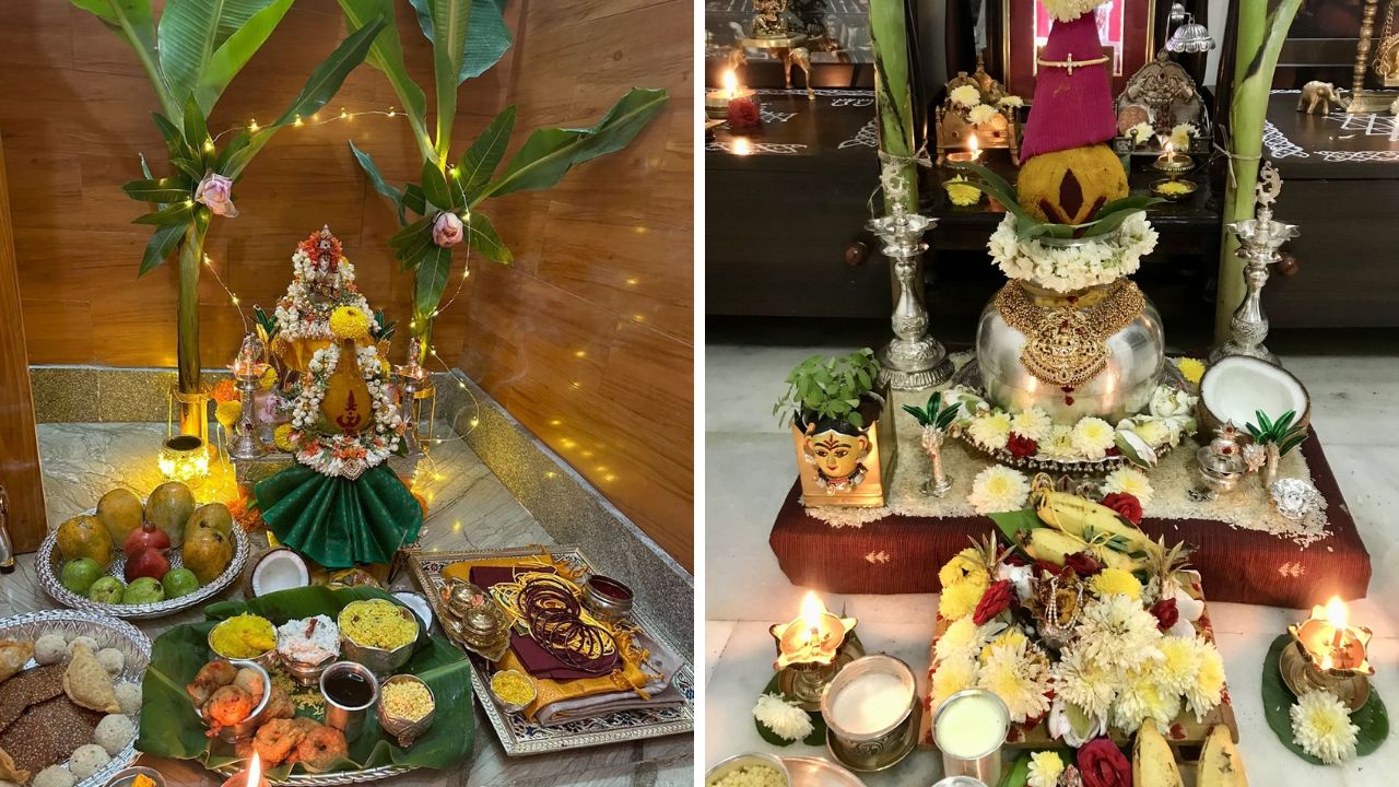 मार्गशीष महिन्यात देवीचे मुकुट लावून पूजा केली जाते. त्यामुळे मंगळागौरीच्या पूजेसाठी तुम्ही समई, किंवा नारळाचा वापर करून देवी तयार करू शकता. सुंदर दागिने आणि वस्त्र अतिशय उठावदार दिसेल. 