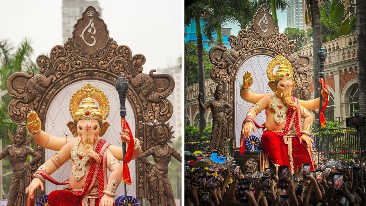 शाही थाटात चिंचपोकळीच्या चिंतामणीचे जलौषात आगमन