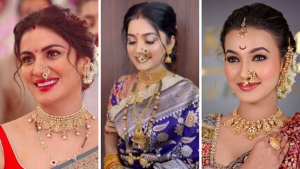 नऊवारी साडीवरील सौंदर्य आणखीनच खुलून दिसण्यासाठी परिधान करा ‘या’ सुंदर डिझाईनच्या नथ