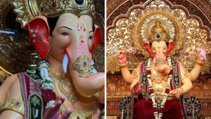 ‘नवासाला पावणारा गणपती’ अशी ओळख असलेला लालबागचा राजा राजेशाही थाटात विराजमान, पहा पहिली झलक