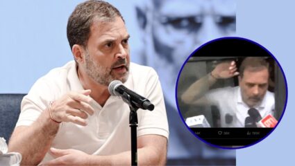 Rahul Gandhi in Police custody : “ही लढाई राजकीय नाही तर…; पोलिसांच्या व्हॅनमधून डोकावत राहुल गांधी कडाडले
