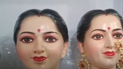 Wardha : गौरींच्या एकापेक्षा एक सुंदर, प्रसन्न, देखणे मुखवटे विक्रीसाठी दाखल
