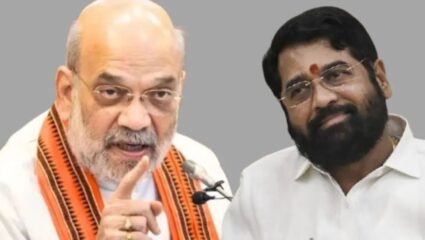 Amit Shah–Eknath Shinde Meeting : अमित शाह-एकनाथ शिंदेंमध्ये विमानतळावर 10 मिनिटं चर्चा; शिवसेना मंत्र्यांच्या नाराजीवर खलबतं?