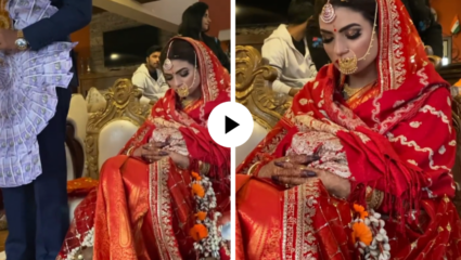विधींच्या मध्येच वधूने घेऊ पाहिली वामकुक्षी, अन् मग पहा काय घडलं ते… लग्नसमारंभातील Video Viral