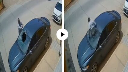 मी नाय त्यातली, कडी लाव आतली! अवकाशातून पडले अन् गाडीत जाऊन अडकले… काकांचा स्वॅग पाहाल तर दंग व्हाल; Video Viral