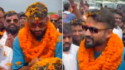 India vs England मालिकेमध्ये केलेल्या कामगिरीनंतर आकाशदीपचे मूळ गावात जंगी स्वागत!