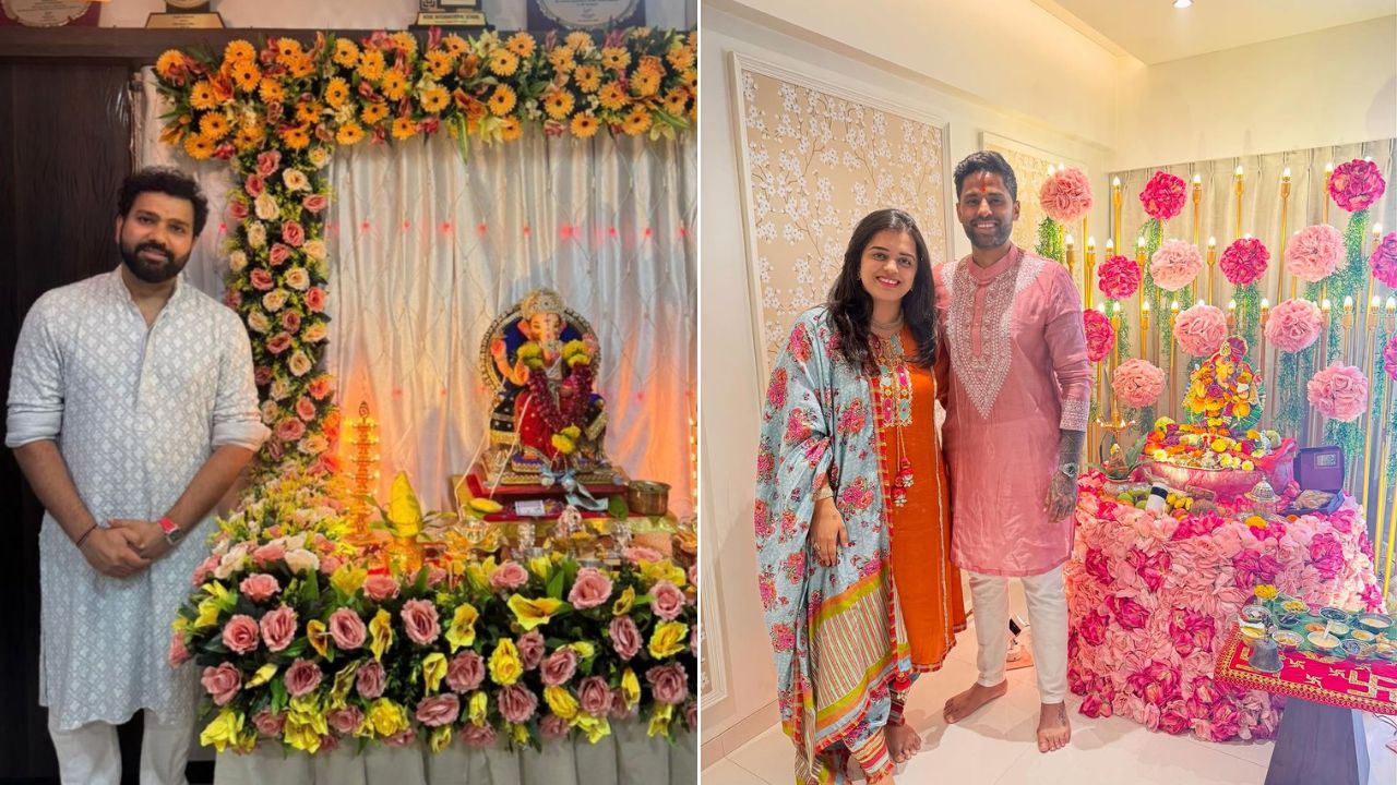 भारताच्या दिग्गज क्रिकेट खेळाडूंनी केले गणरायाचे स्वागत. फोटो सौजन्य - सोशल मिडिया