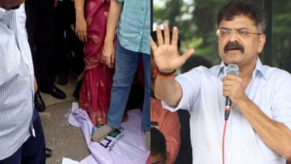 Thane News : निवडणूक आयोगाच्या बोधचिन्हाची होळी…, राष्ट्रवादी काँग्रेस शरद पवार गटाची आक्रमक भूमिका