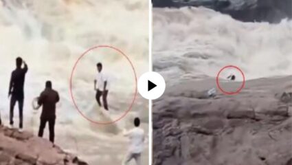 ३० सेंकदाची रिल जीवावर बेतली! तरुण धोकादायक धबधब्याच्या काठावर शूट करायला गेला अन्…, थरारक VIDEO VIRAL