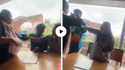 बॉयफ्रेंडला दुसऱ्या मुलीसोबत रंगेहाथ पकडताच गर्लफ्रेंडने सुरु केला हाय व्होल्टेज ड्रामा; कानाखाली मारली अन्… Video Viral