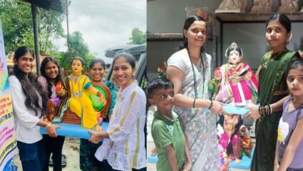 Kajrajt News : “आली गवर आली” ; गावकऱ्यांच्या घरी गौराईचे सोनपावलांनी आगमन