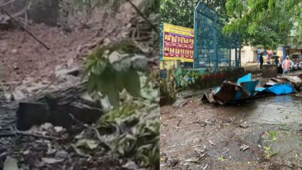 Thane News : मुसळधार पावसाने कोसळली दरड; नागरिकांच्या घरांचे मोठे नुकसान