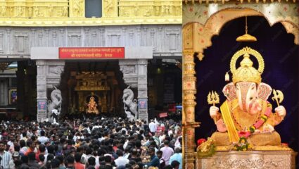 Photo : मुग्यांसारखी लोकांची गर्दी…! दगडूशेठ बाप्पाच्या चरणी भक्तांची रीघ,पहा खास फोटो