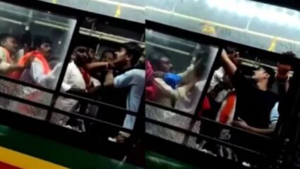 मराठा आरक्षणाचा मुंबईत उद्रेक, बेस्ट बसमध्ये प्रवाशाला मारहाण, काचेची तोडफोड; व्हिडिओ व्हायरल