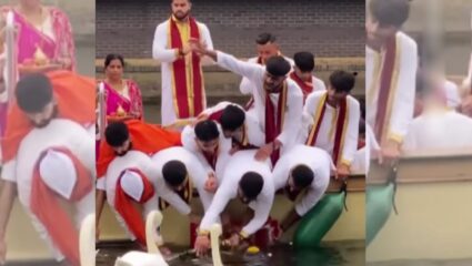ब्रिटनमध्ये गणेशोत्सव थाटामाटात साजरा; पण नदीत मूर्ती विसर्जनामुळे प्रदूषणाच्या वादाला फुटले तोंड, Video Viral