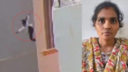 सावत्र आई पक्की वैरीण…! 6 वर्षाच्या चिमुकलीला तिसऱ्या मजल्यावरून क्रुरतेने ढकलतानाचे CCTV फुटेज समोर